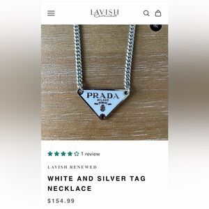 Lavish Renewed Triangle Necklace White Silver Tag
